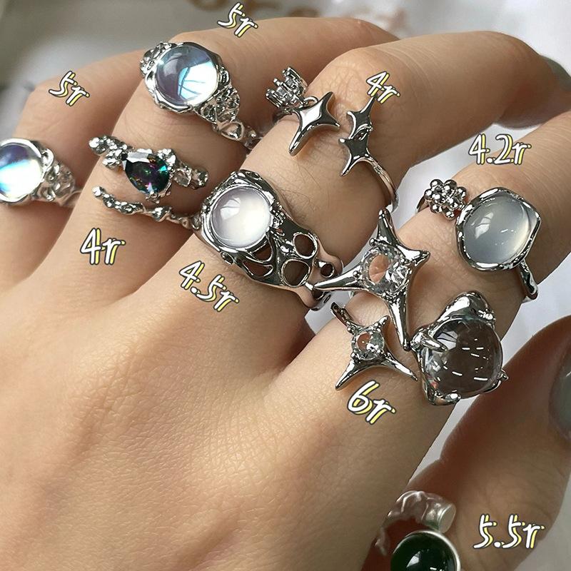 [Phantom Ring] French-style unique moonstone ring with a high-end feel, niche ins-style simple women's ring