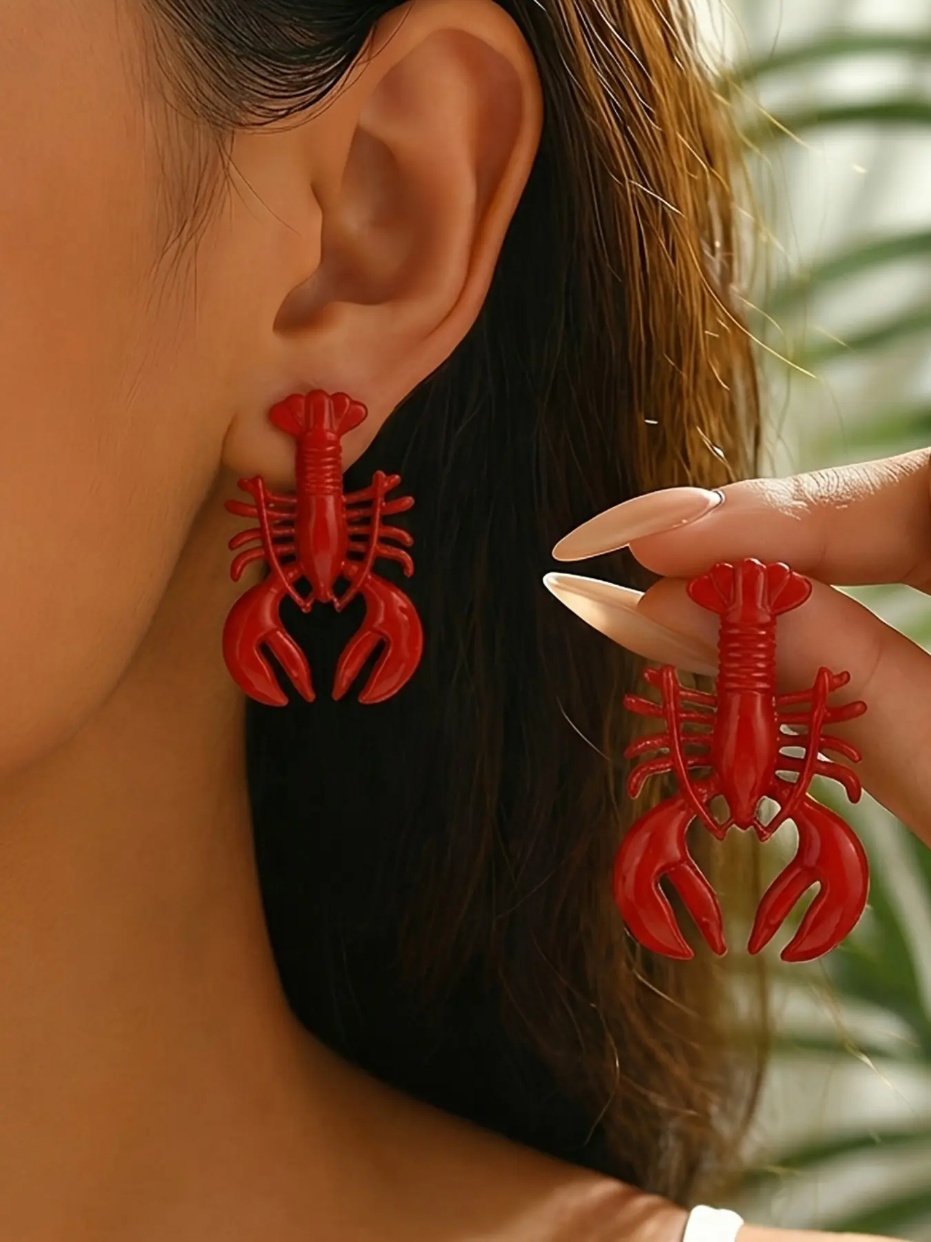 New Creative Simple Lobster Ocean Style Summer Funny Earrings, Summer Jewelry, Casual Trendy Jewelry, Perfect for Beach Parties and Dates, Unique Fashion Accessory