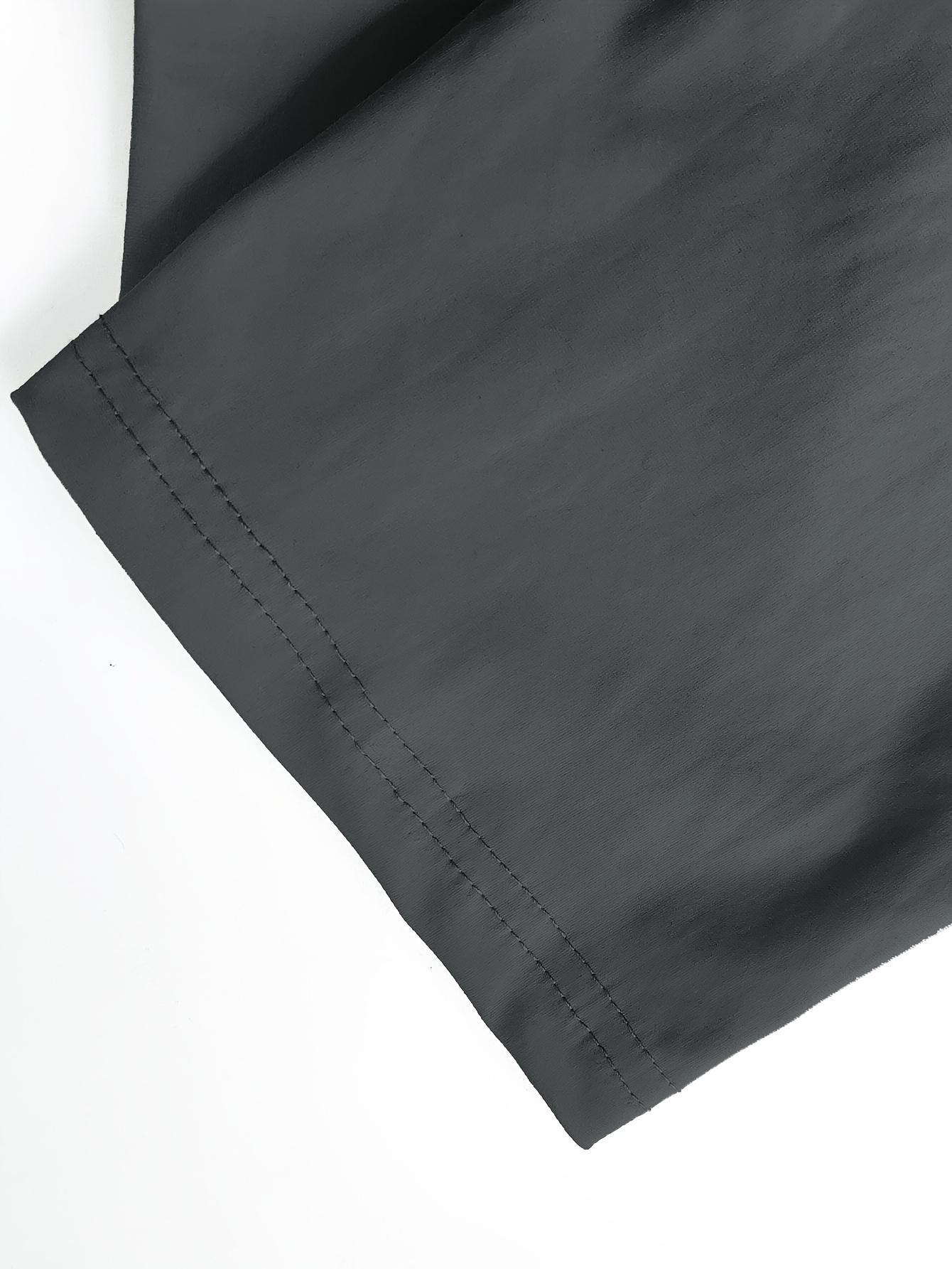 Women's Capri Pants, Elastic Waist Zipper Pocket Casual Cropped Trousers for Summer & Daily Wear