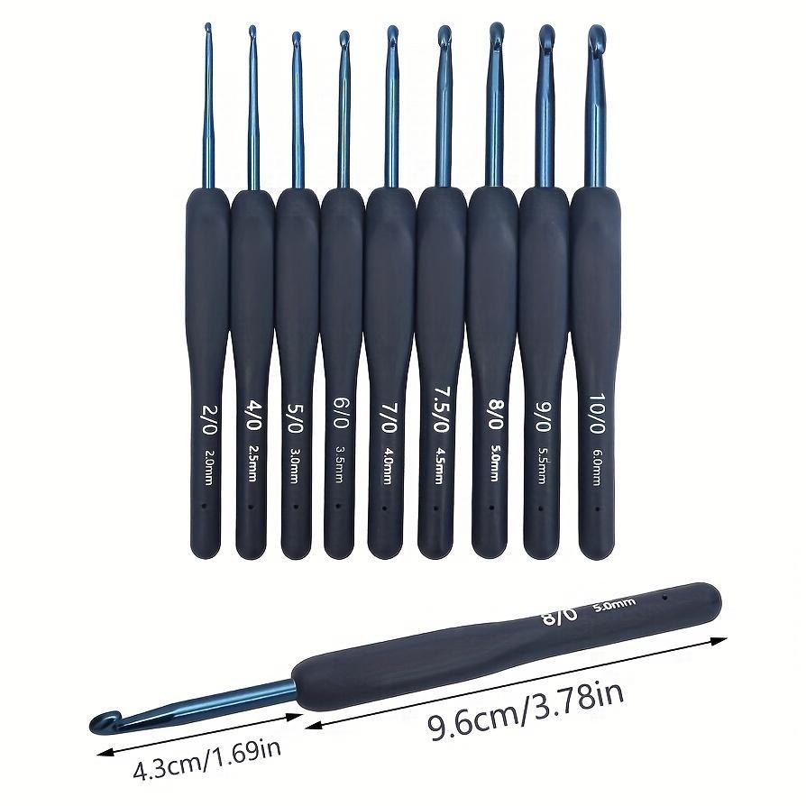 Crochet Hook Set, 9pcs Sturdy and Durable Crochet Tool Set with Soft Handle, Handmade DIY Crafts Crochet Hooks for Home Use