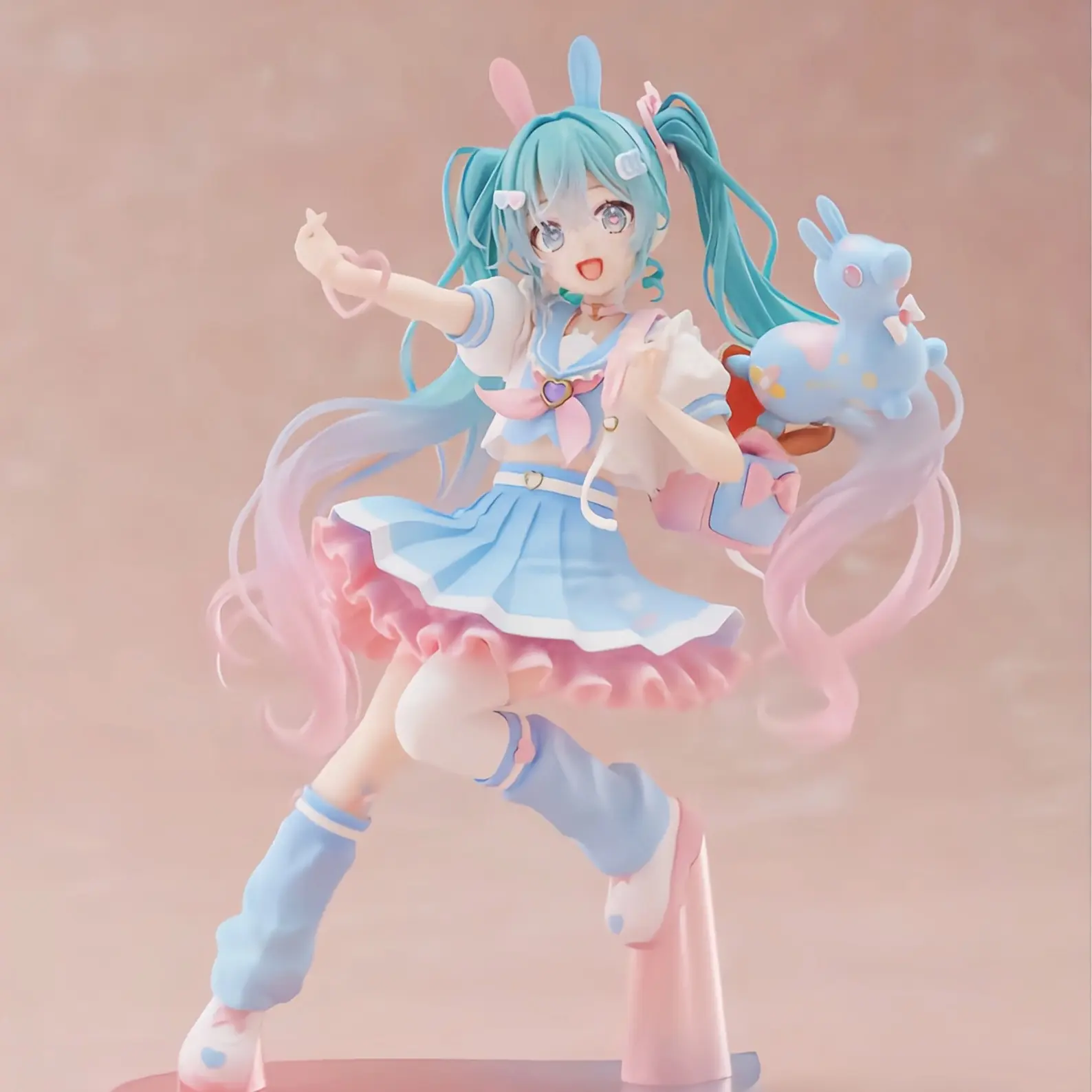 Hatsune Miku Figure, Macaron Hatsune Miku Anime Girl Collectible, Desktop Decor Model, PC Case Ornament, Cute Secondary Character Statue