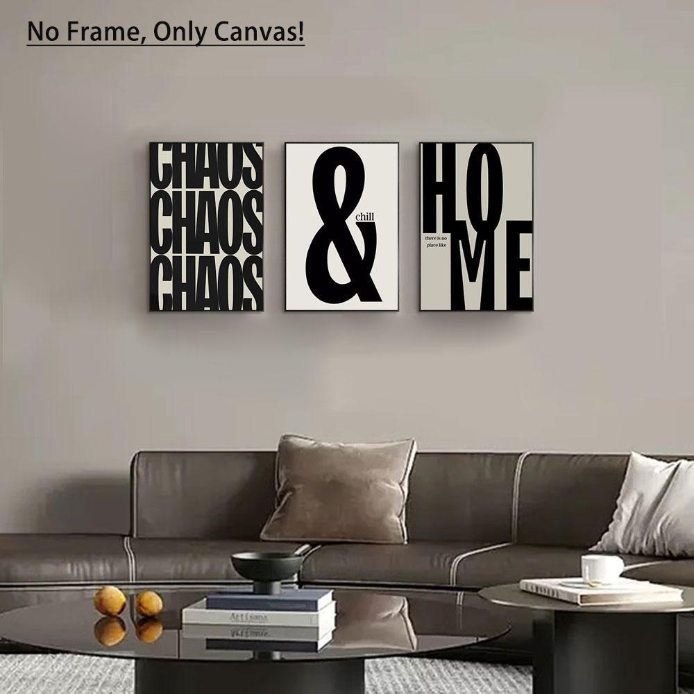 Modern Canvas Painting without Frame, Unframed Art Print, 3 Counts/set Fashion Letter Pattern Wall Art, Wall Decor, Art Wall Decoration for Home Living Room Bedroom Office
