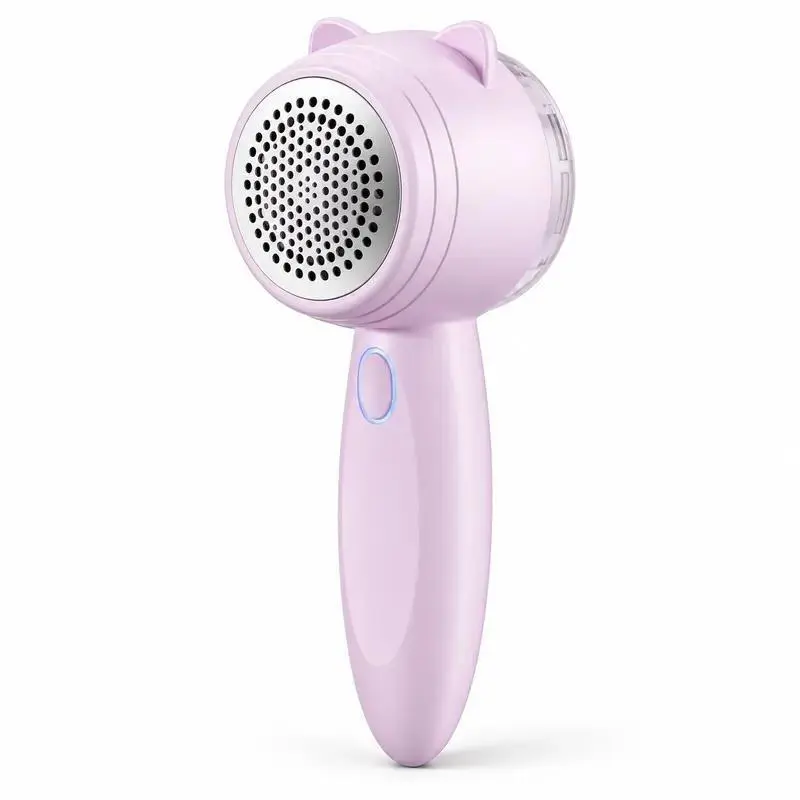 Cute Cat Fabric Shaver and Lint Remover, Handheld Sweater Defuzzer with Protective Mesh Head for Clothes, Sweaters, Sofas, Upholstery and Household Fabric Care