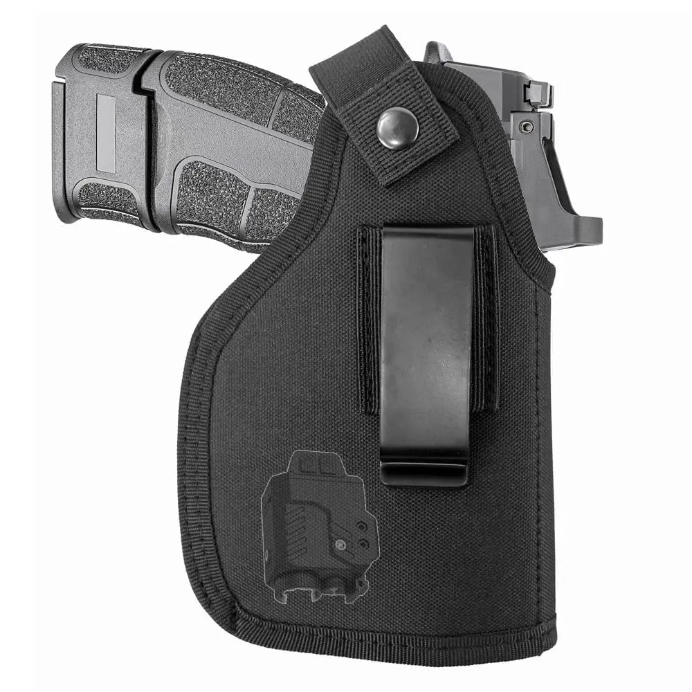 Optics Ready IWB Concealed Carry Holster EDC Universal Tactical Holster with Optic Cut for Pistols with Lights and Lasers, Ambidextrous IWB/OWB