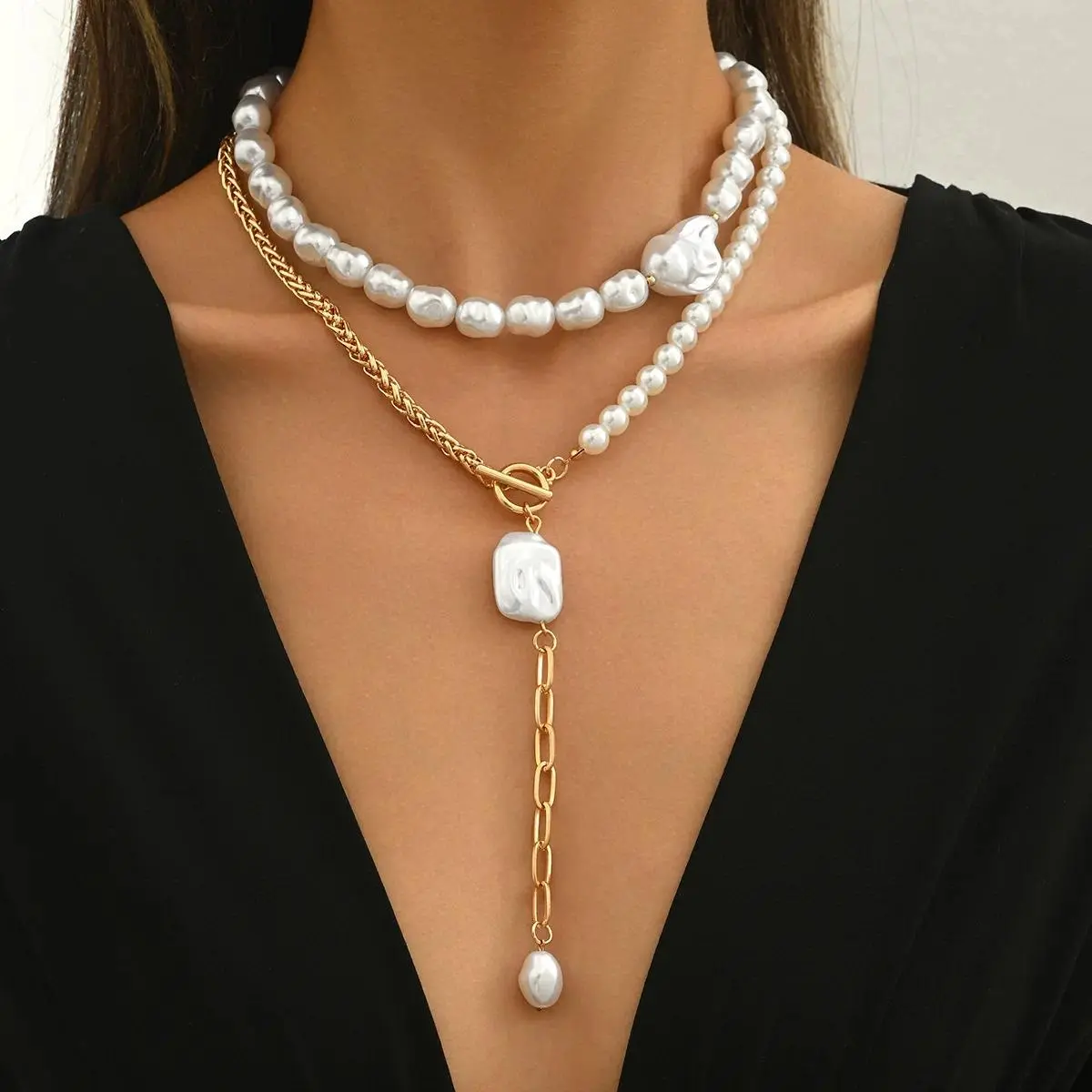 Baroque Pearl Necklace Minimalist Luxury Jewelry