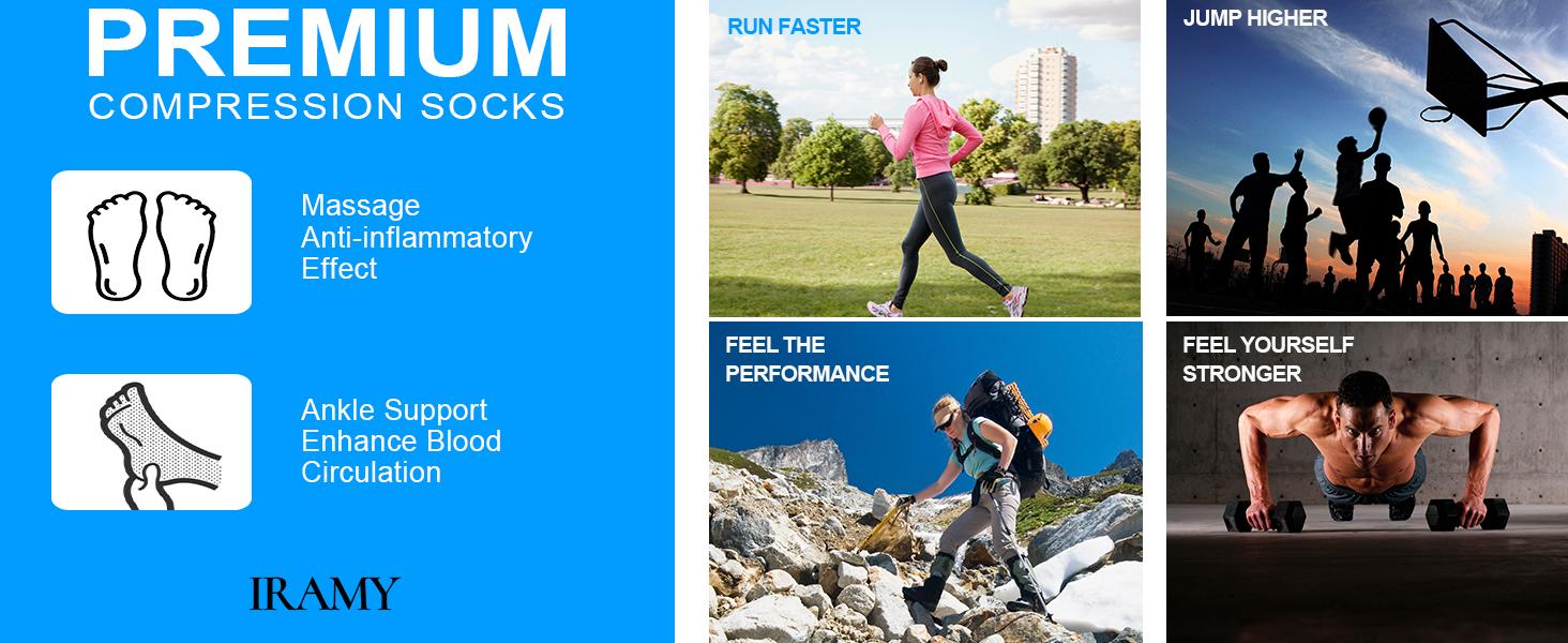 Compression Ankle Support Socks Women - Coolmax Wicking, Cushioned Athletic, Plantar Fasciitis Relief 2/3/6 Pairs