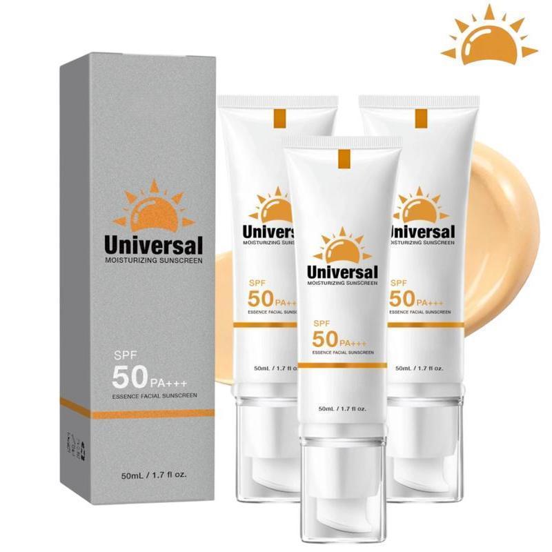 3Pcs Sunscreen To Prevent Sunburn and Tanning, Universal Tinted Face Moisturizer with Sunscreen, SPF 50 PA+++, Water-Resistant and Non-Greasy, for All Skin Types, Facial Skincare