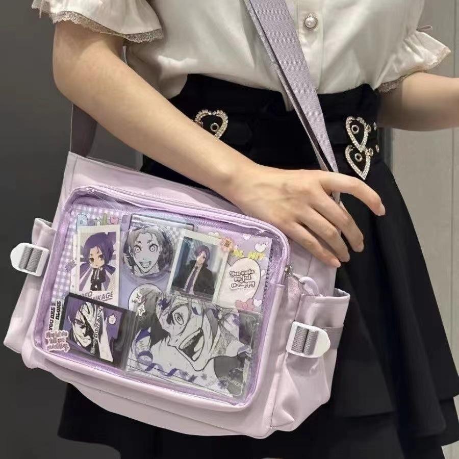 New Japan Style Transparent Postcard Display Shoulder Women Badge DIY Decoration Crossbody Bag Anime Expo Class Tote Itabag