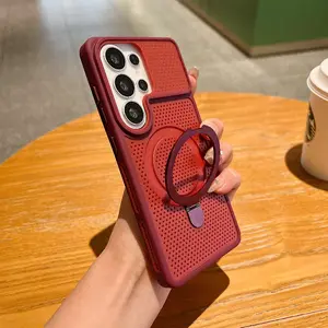 Breathable Heat ring Dissipation For Magsafe Wireless Charge Magnetic Case for Samsung Galaxy S26 S25 S24 Ultra Cooling Bumper Cover