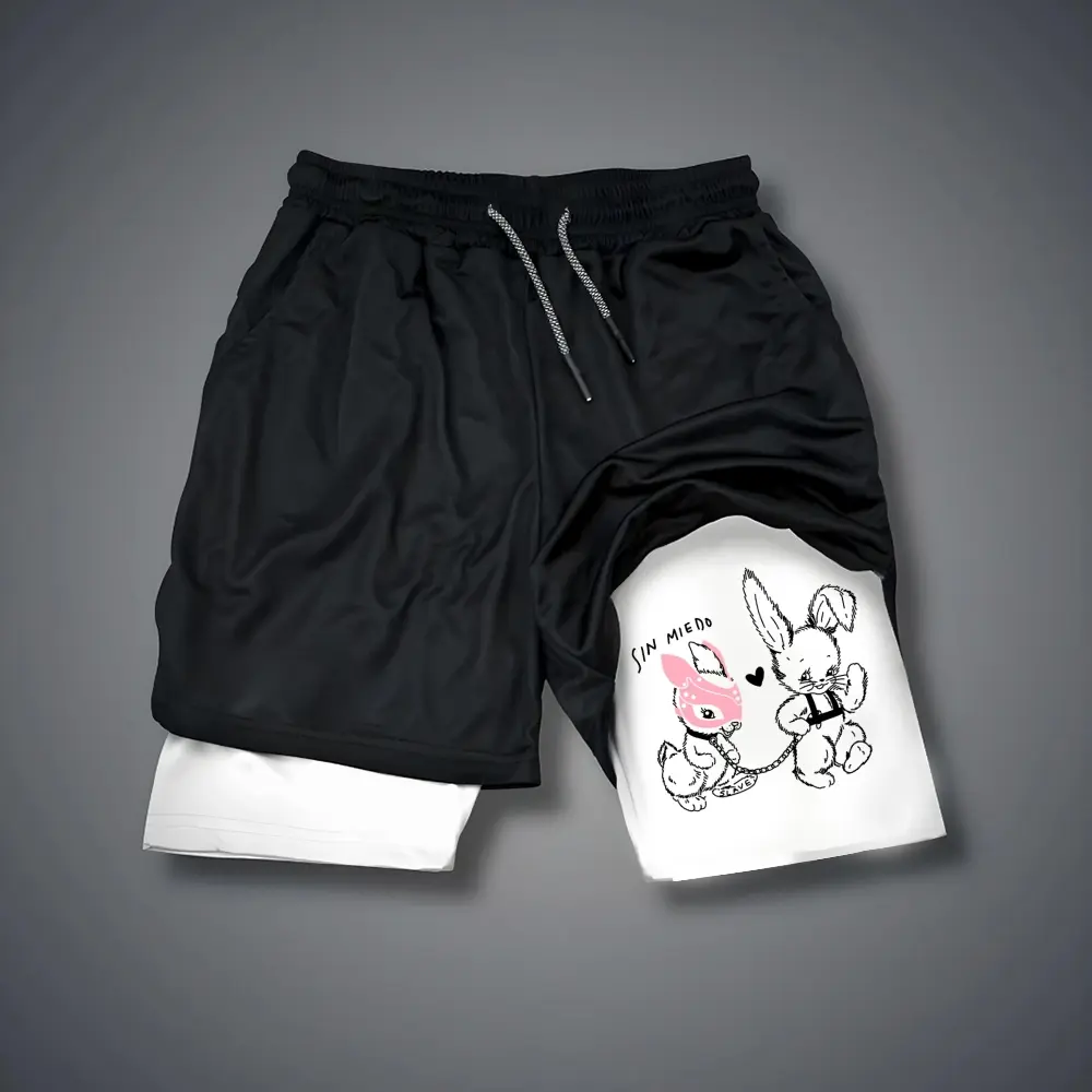 80s 90s Double-Layer Sports Shorts Graphic Shorts Black Camo Streetwear Shorts Men Outfits Men Vacation Outfits Shorts