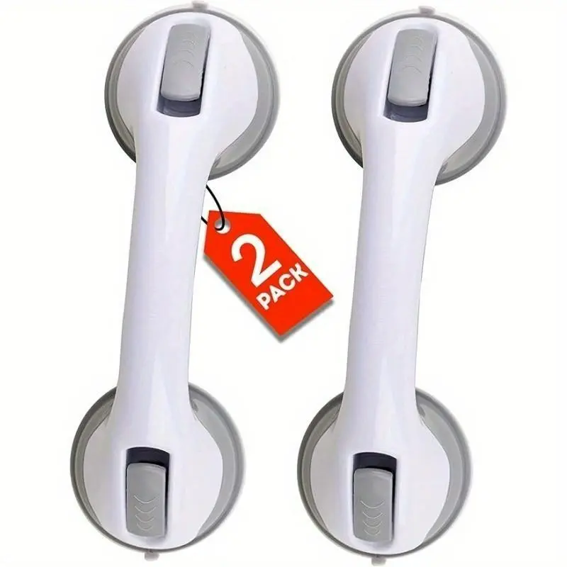 2-Piece Shower Handle Set, Bath Tub and Shower Grab Bars, Safety Home Bathroom Accessories, Suitable for Tile, Glass, Hard Plastic