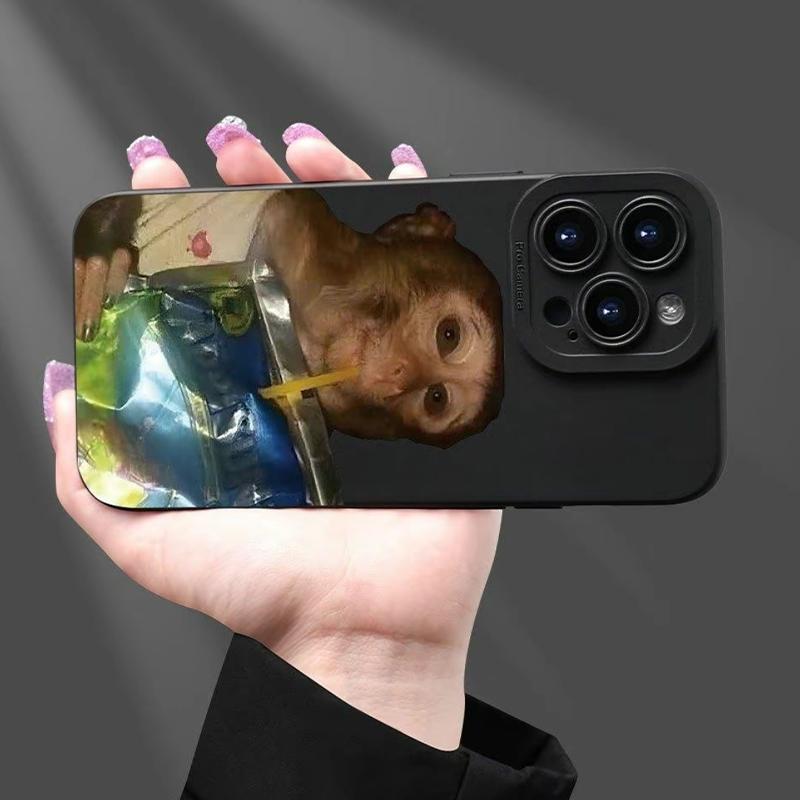 Funny Monkey Pattern Phone Case, Protective Casing, Durable, Shockproof Protection, Full Camera Cover, Compatible with iPhone 16 Pro Max, 11, 12 Pro, 13 Pro, 14, 15 Plus, 15 Pro Max, 17 Air Gift