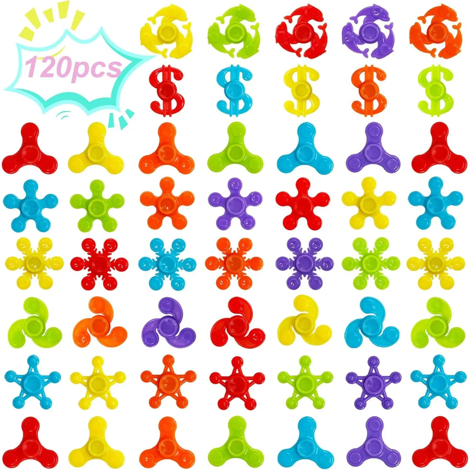 120 Pack Mini Fidget Spinner, Stress Relief Sensory, Easter Basket Stuffers & Gifts for Kids Teens Adults, Birthday Party Favors, Christmas Goodie Bag Toys Classroom Prizesfidget toys