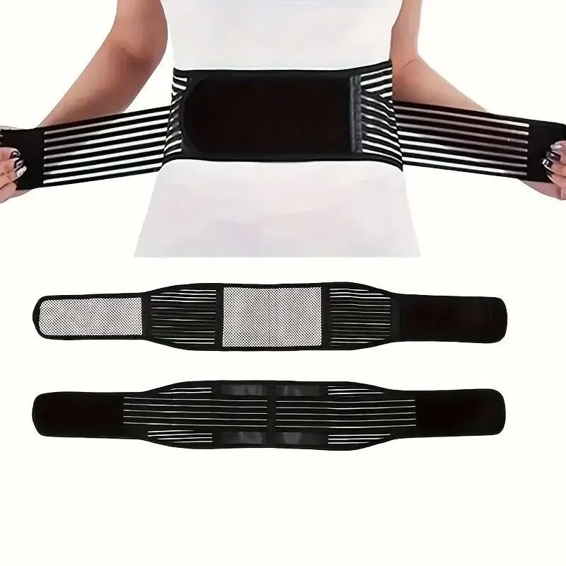2pcs Breathable Self-Heating Waist Belt, Fish Thread Compression Support, Relieves Sitting Discomfort, Unisex Sports Fitness Waist Strap