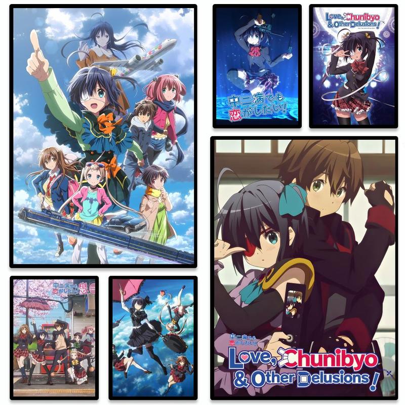 Love Chunibyo & Other Delusions Poster HD Heavy-Duty Self-Stick Waterproof Wall Decor Bathroom Wall Art Tool-Free Install Durable & Reusable Conceals Wall Flaws Elevates Home Style Perfect for Living Room Bathroom & Kitchen Easy Apply & Remove