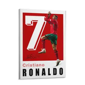 Ronaldo Famous Soccer Players Premium Canvas Wall Art Captains of both Saudi Pro League club Al Nassr and the Portugal national team Suitable For Living Room Sport Room Gift for Fan