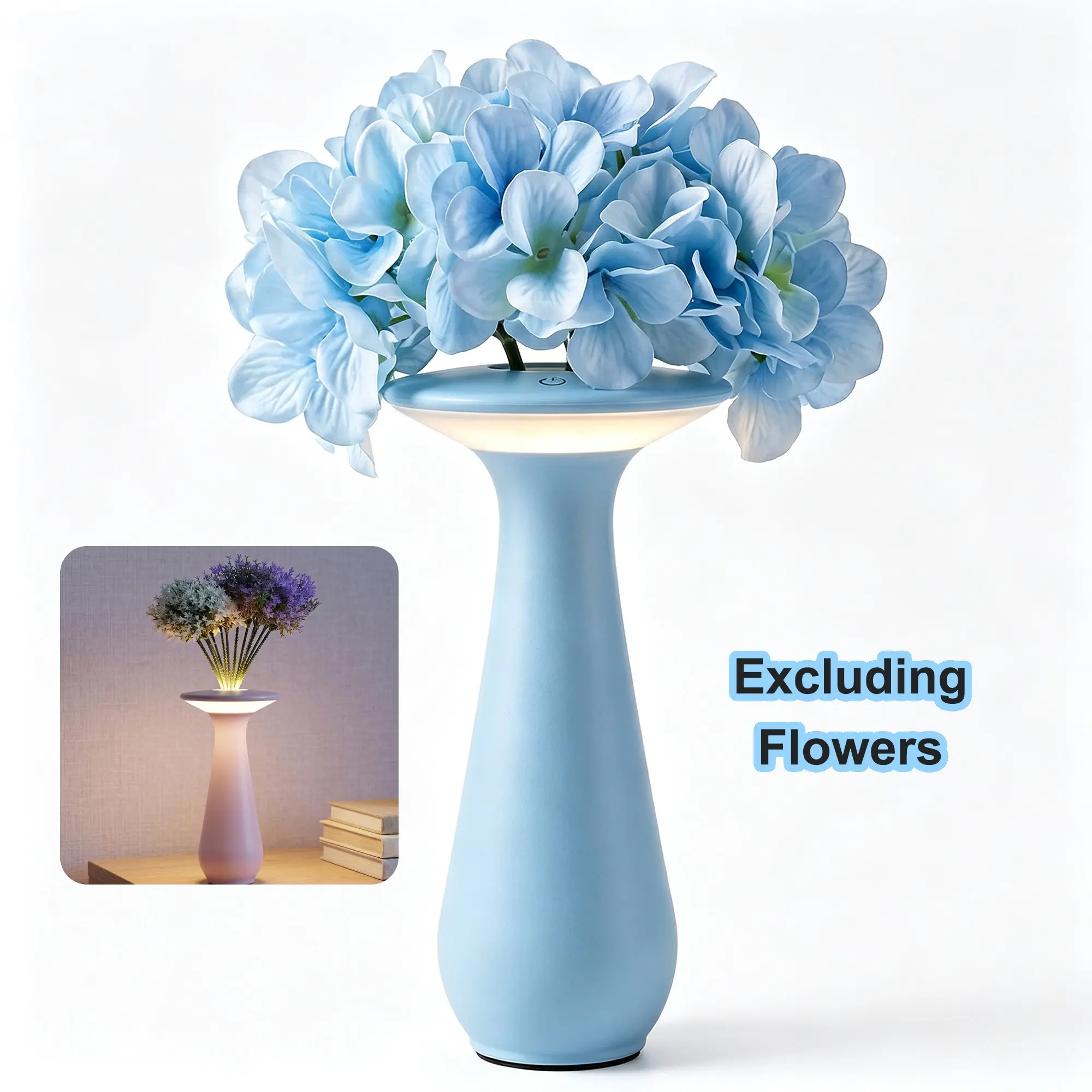 Rechargeable Luminous Vase Light, Waterproof Desktop Vase Decorative Lamp, Decorative Atmosphere Light, Decorative Atmosphere Lighting, for Living Room, Bedroom, Study Room Decoration, No Flowers Included, Gift for Women, Moms, Flower Enthusiast