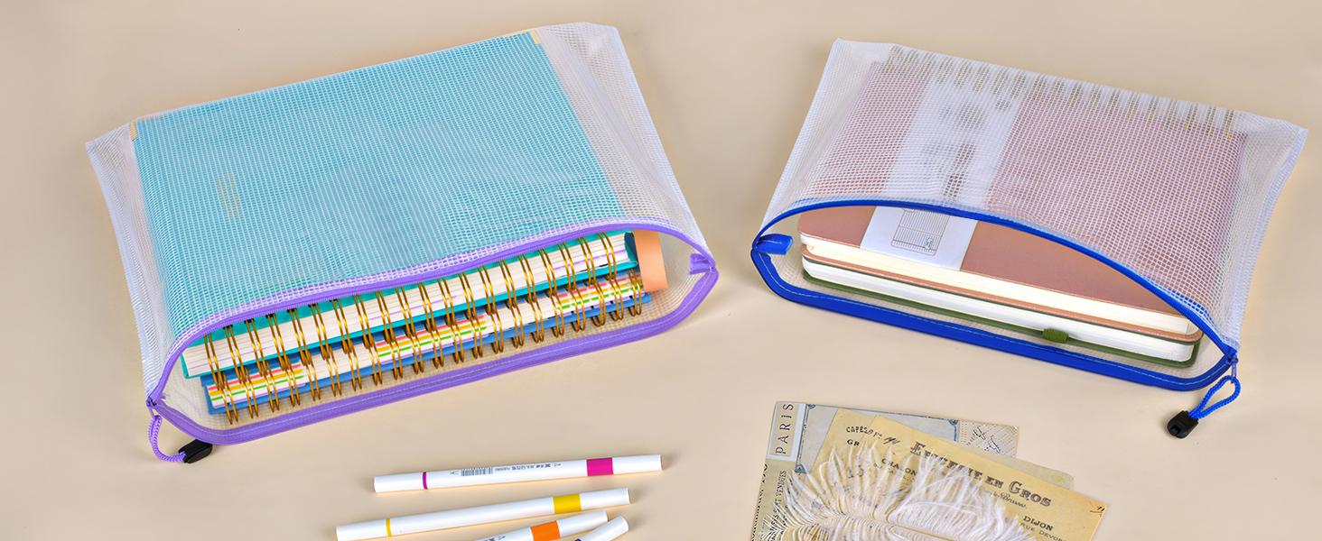 30pcs Mesh Zipper Pouch Bags, 8 Sizes Plastic Zippered Storage Bags for Organizing, Clear Pouches with Zipper, Waterproof Mesh Pouch for Office School Supplies, Home Organize, Travel Storage