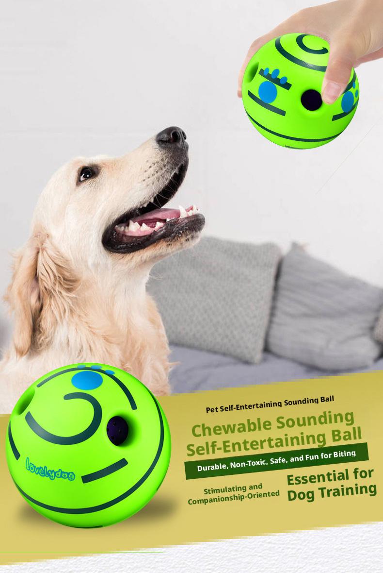 Interactive Dog Toy Rolling Sound Ball, Squeaky Giggle Ball for Dogs, Durable Chew Toy for Teeth Grinding, Boredom Relief & Self-Play for Puppies & Medium Dogs