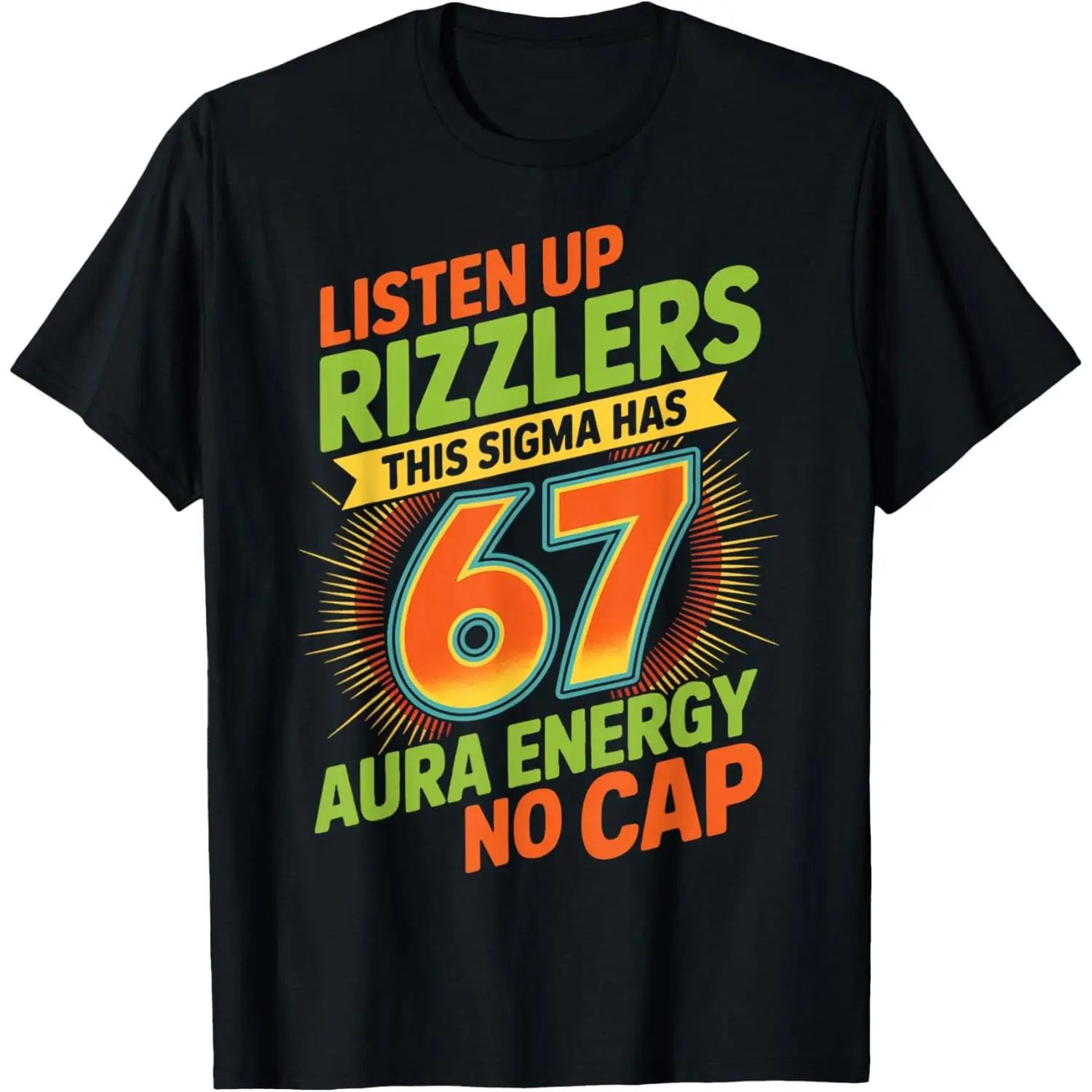 Sigma Has 67 Aura Number 67th Aura Farming Ice Cream Drip T-Shirt