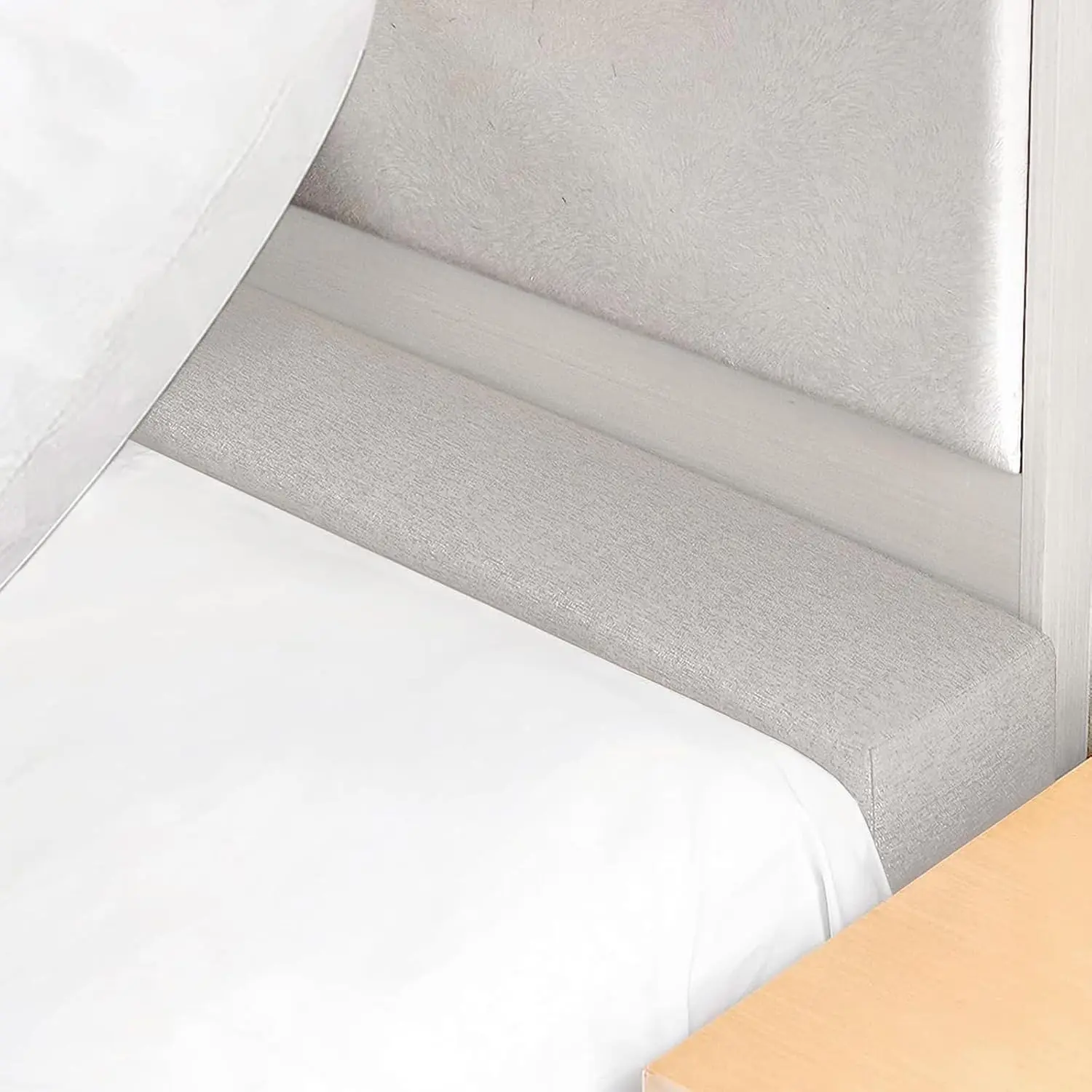 Mattress Extender, Bed Gap/Space Filler, Headboard Pillow Between Headboard and Mattress or Wall, High-Density Foam with Removable Cover, Light Grey-Twin/Twin XL-39 * 2 * 6in