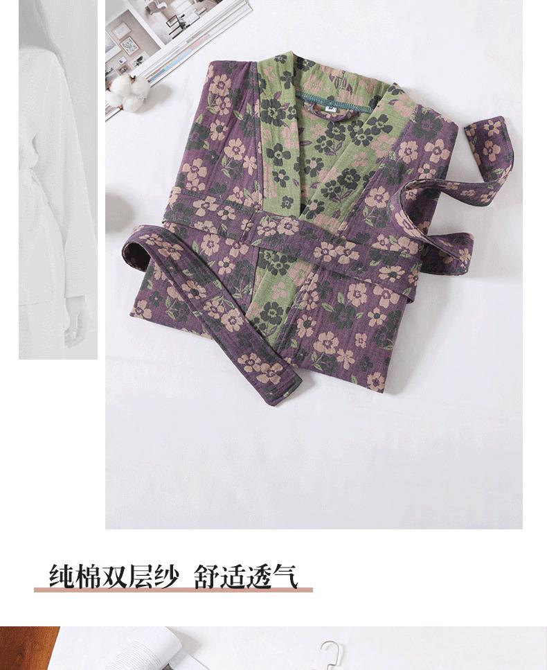 Pure cotton double-layer gauze bathrobe, Class A, spring/summer thin pajamas, home wear, couple's bathrobe, absorbent and quick-drying bathrobe