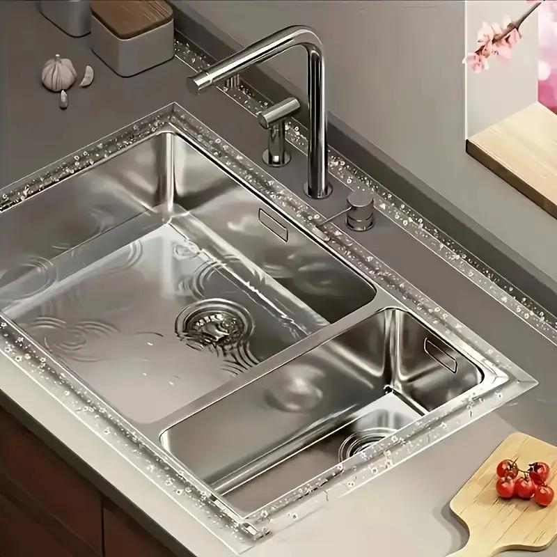 Waterproof Self Adhesive Seal Tape, Floral Pattern Decorative Tape, Durable Leak Proof Tape Versatile Use for Kitchen, Bathroom, Corner Wall & Countertop