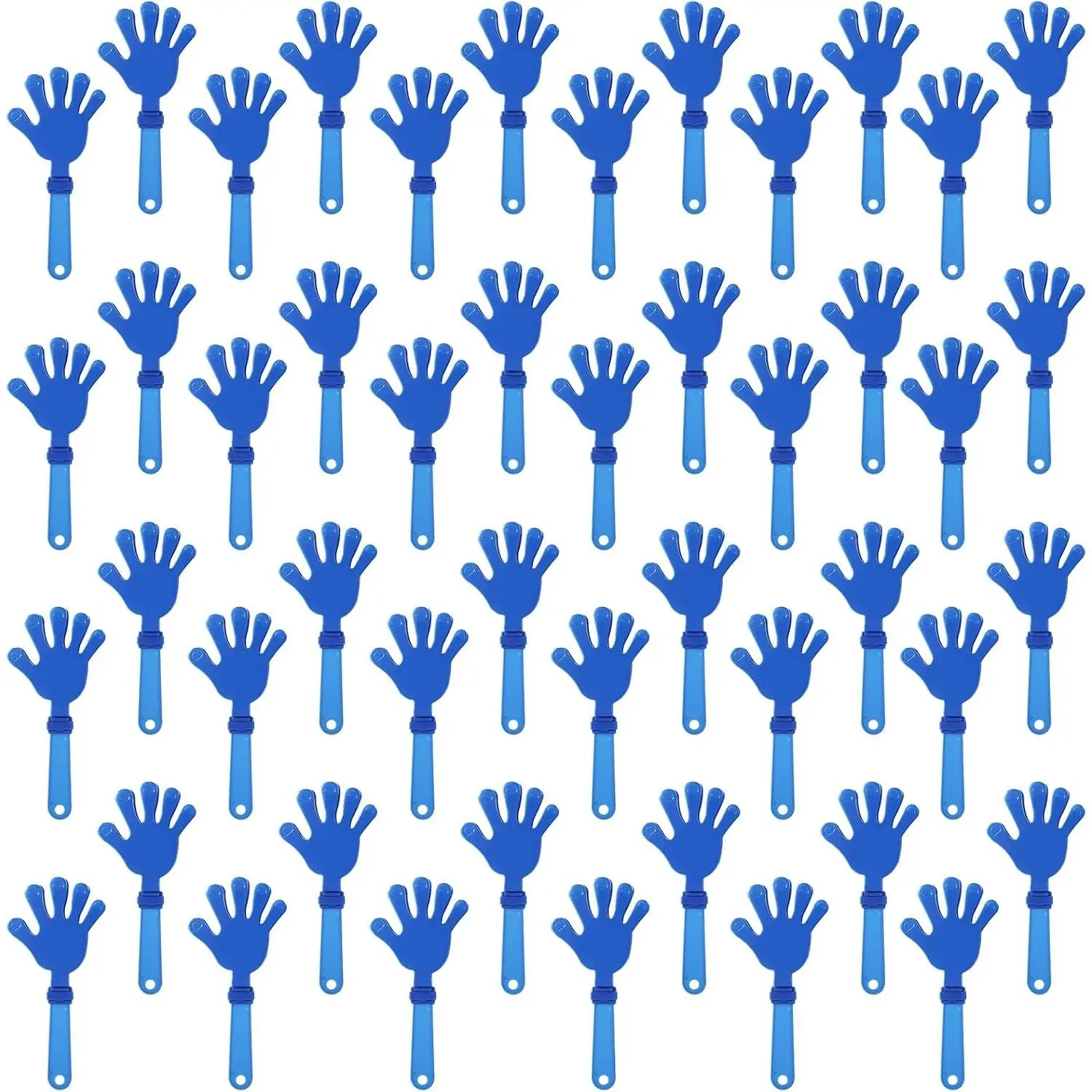 48 Pieces 7.5 Inch Royal Blue Plastic Hand Clappers Noisemakers for Party Favors, Sporting Events, Basketball Football Games Cheer and Dance Activities