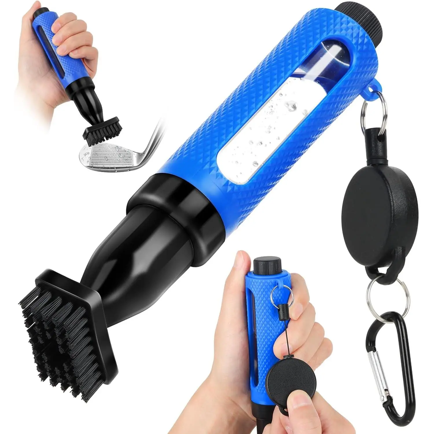 Golf Club Cleaning Kit,Golf Accessories,Golf Cleaning Kit with Golf Club Cleaner Water Brush,Towel,Divot Repair Tool,Groove Sharpener,Golf Ball Alignment Complete Golf Kit