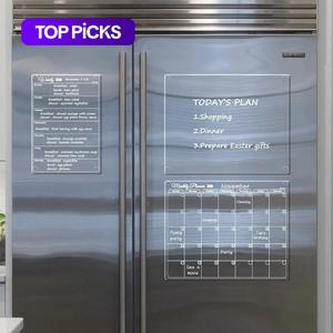 clear dry erase calendar board, 3pcs/set reusable weekly & monthly & blank clear planner with sticky dots, durable office stationery & supplies