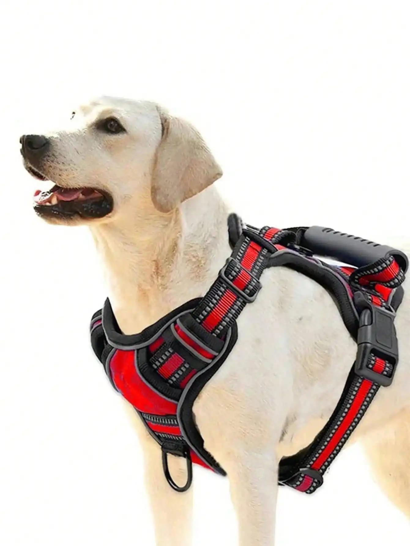 US LOCAL STOCK No Pull Tactical Service Dog Harness Leash Set Car Seatbelt Folding Bowl Degradable Garbage Bags for Dogs