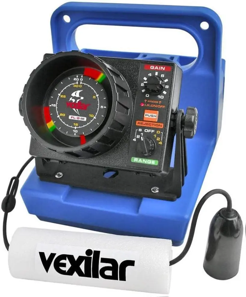 Vexilar FL-8SE 19 Ice-Ducer Fish Finder, Battery Powered, Surface Mount, 8.5 x 8.5 x 7.5 inches, 0 pounds, LED Display, Ice Fishing Sonar
