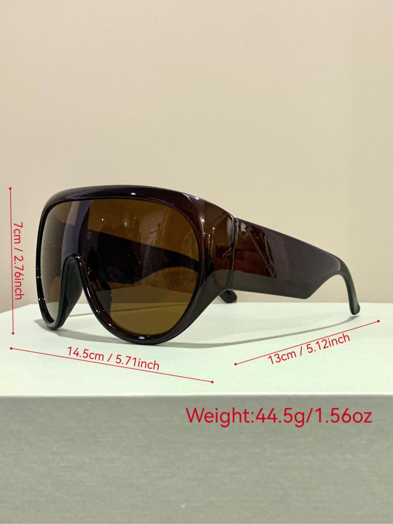 Unisex Vintage Trendy Oversized Glasses, Retro Casual Tinted Lens Glasses for Everyday Use, Fashion Accessories for Outdoor Activities, Trendy Beach Eyewear