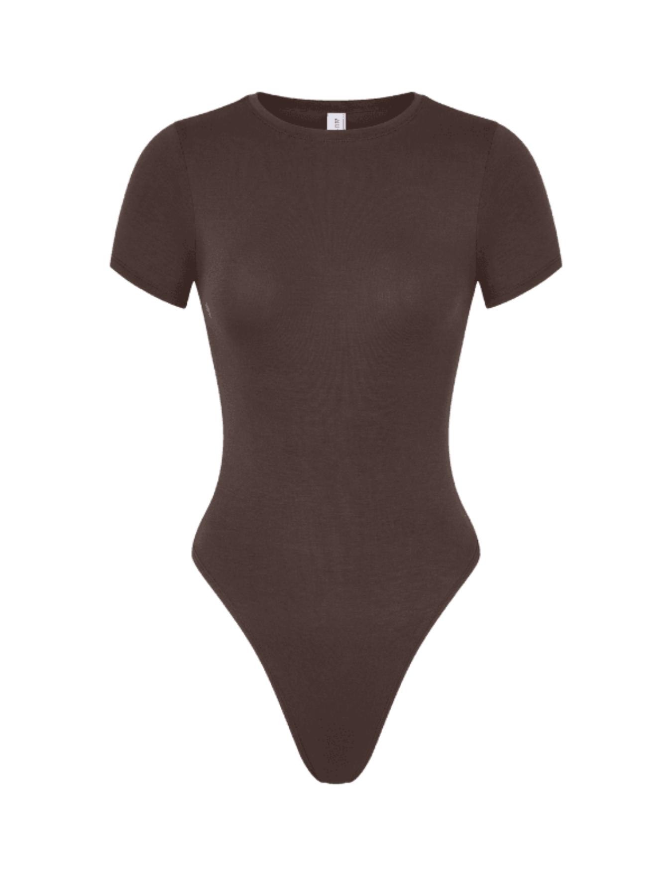 Women's Solid Color Short Sleeve Round Neck Shapewear Bodysuit, Casual Comfortable Breathable Tummy Control Butt Lifting Shaper for Daily Wear, Ladies Shapewear for All Seasons, Shapewear Clothes