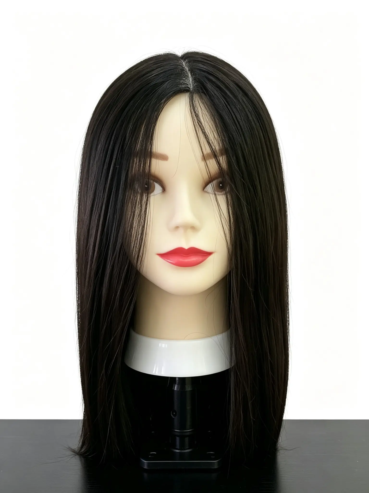 Cosmetology Mannequin Head for Hair Styling Practice with Stand – Versatile Training 18 Inch 95% Real Human Hair with Makeup, Manikin Dummy for Updo, Curling, Braiding, for Students & State Board Exam, Lifelike Facial Features, & Neck Collar