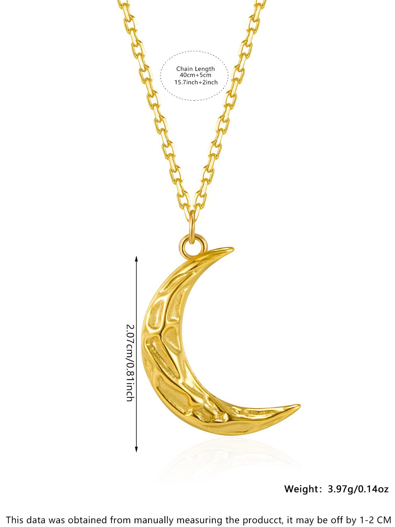 925 Sterling Silver Crescent Moon Design Celestial Pendant Necklace for Women & Girls, Fashion Jewelry for Party, Daily Decor, Trendy All-match & Exquisite Jewelry for Birthday Gift