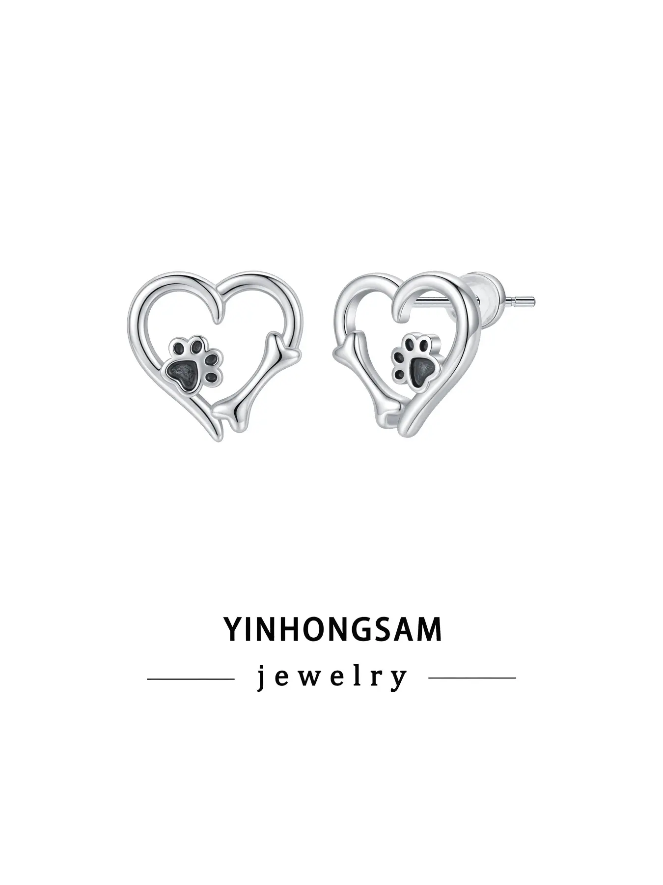 Women's Heart Dog Paw Earrings, Perfect Gift for Girlfriend Wife Friend, Anniversary Birthday Christmas Valentine Mother's Day, Includes Box