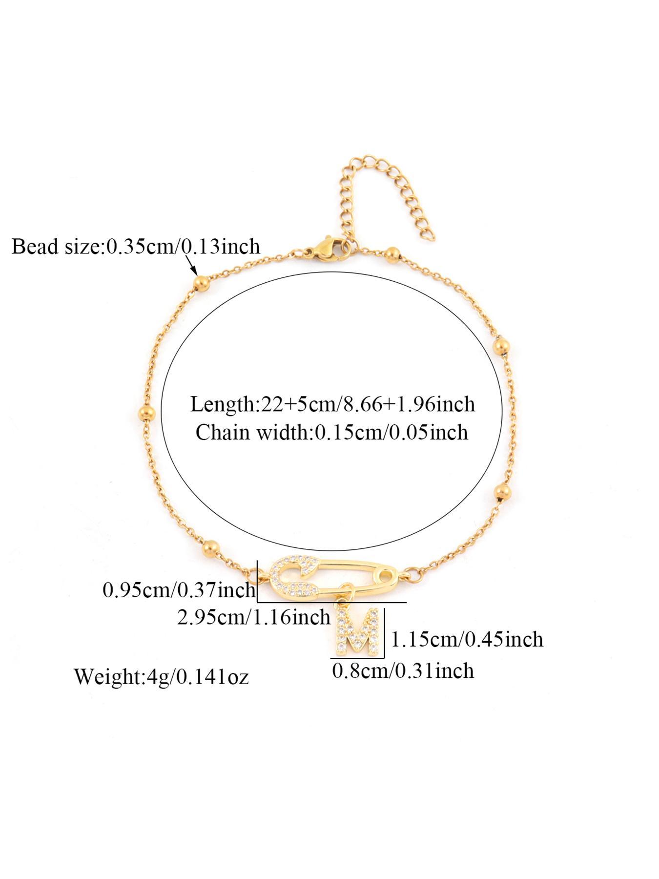 Letter Design Anklet for Women, Fashion Jewelry Accessories for Party, Personalized Daily Clothing Decor, Trendy All-match & Exquisite Jewelry for Birthday Gift, Dainty Layered Anklet, Trendy Fashionable Accessories