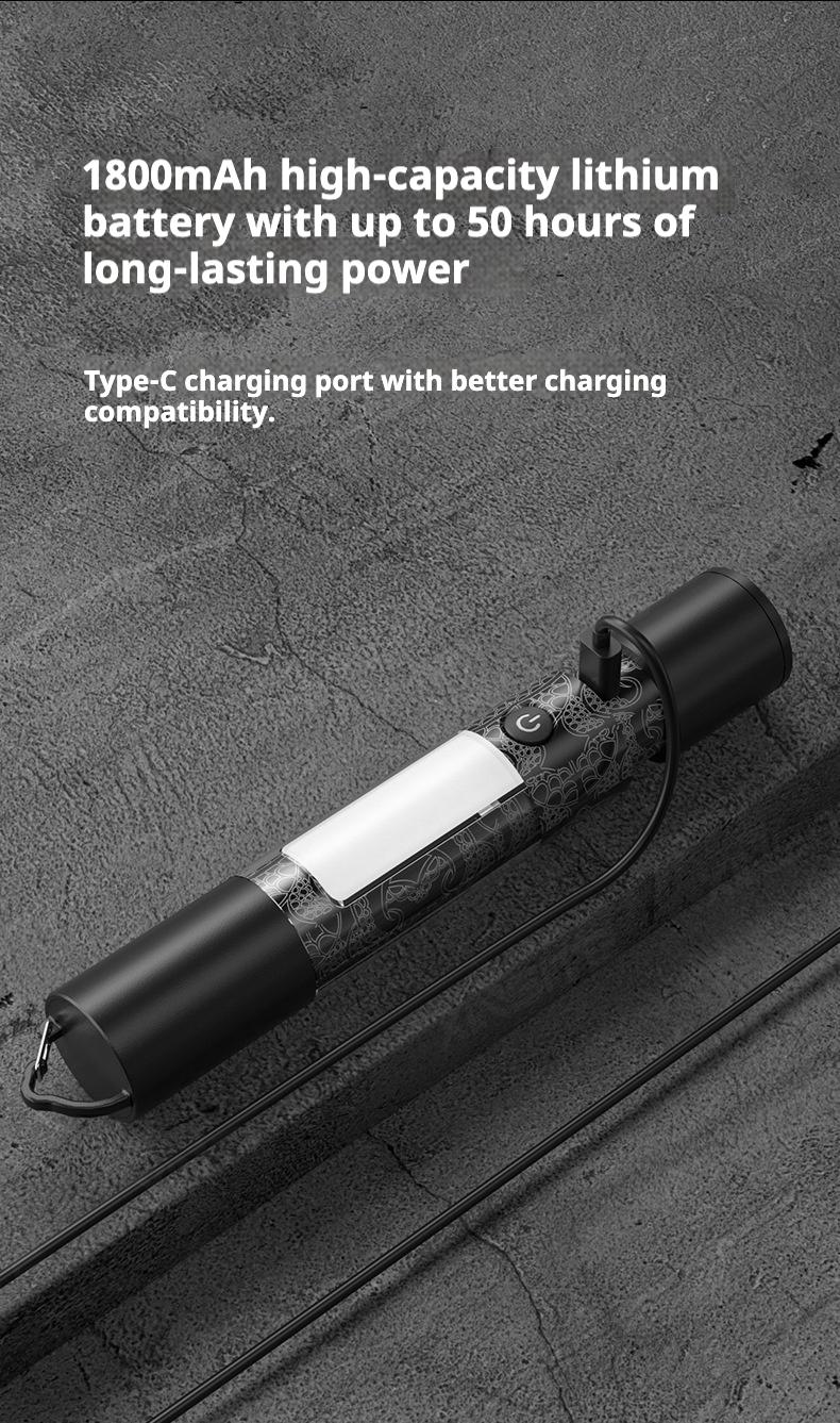 fast  shipping  items LED Bright Lanterns Multifunctional Outdoor Flashlight, Car Emergency Window Breaker and Cutter, 15 Lighting Modes, Side Magnet, Rechargeable Retractable Flashlight for ,Camping, Emergency and Halloween Gift light pocket biking bicyc