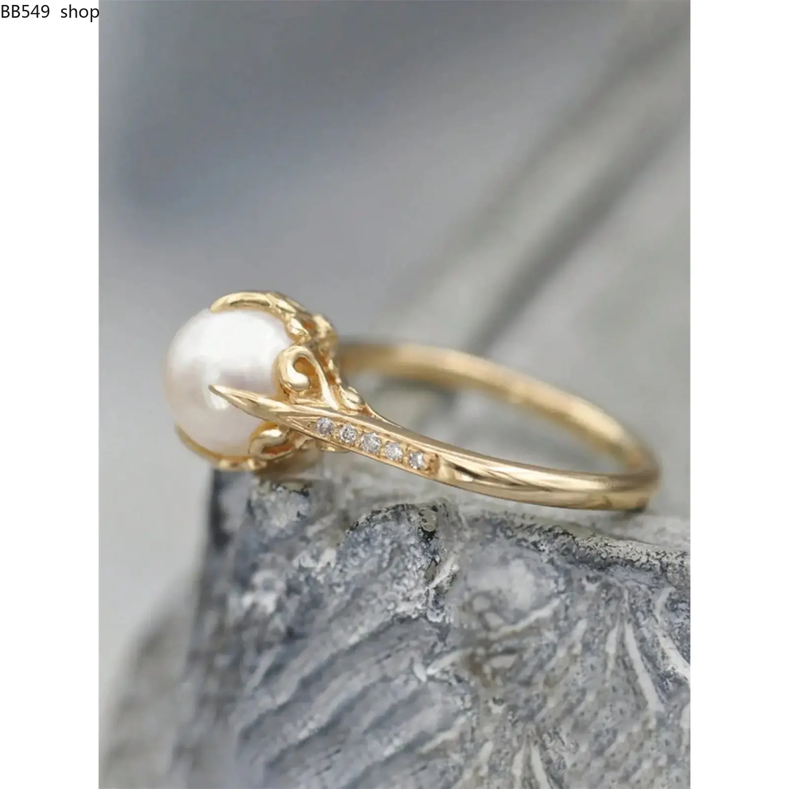 1 PC Elegant Cubic Zirconia & Faux Pearl Statement Ring For Women For Wedding Engagement Anniversary Party Jewelry Valentine's Day Gift Fashion Ring Beautiful Rings