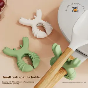 Japanese silicone spatula holder, multifunctional food-grade kitchen gadget, anti-scalding clamp for placing spatulas on the stove