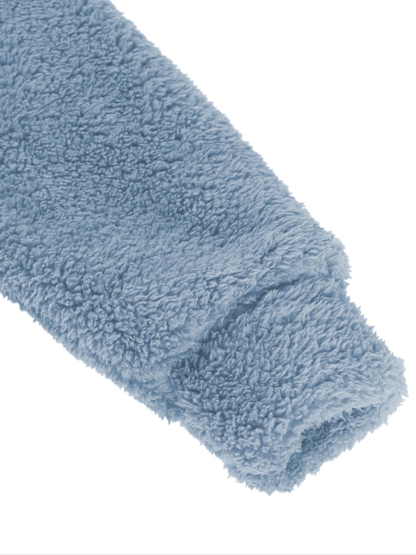 Women's Hooded Plush Jacket with Pockets & Drawstring, Solid Casual Fitted Zipper Outerwear for Spring Autumn Winter All Seasons