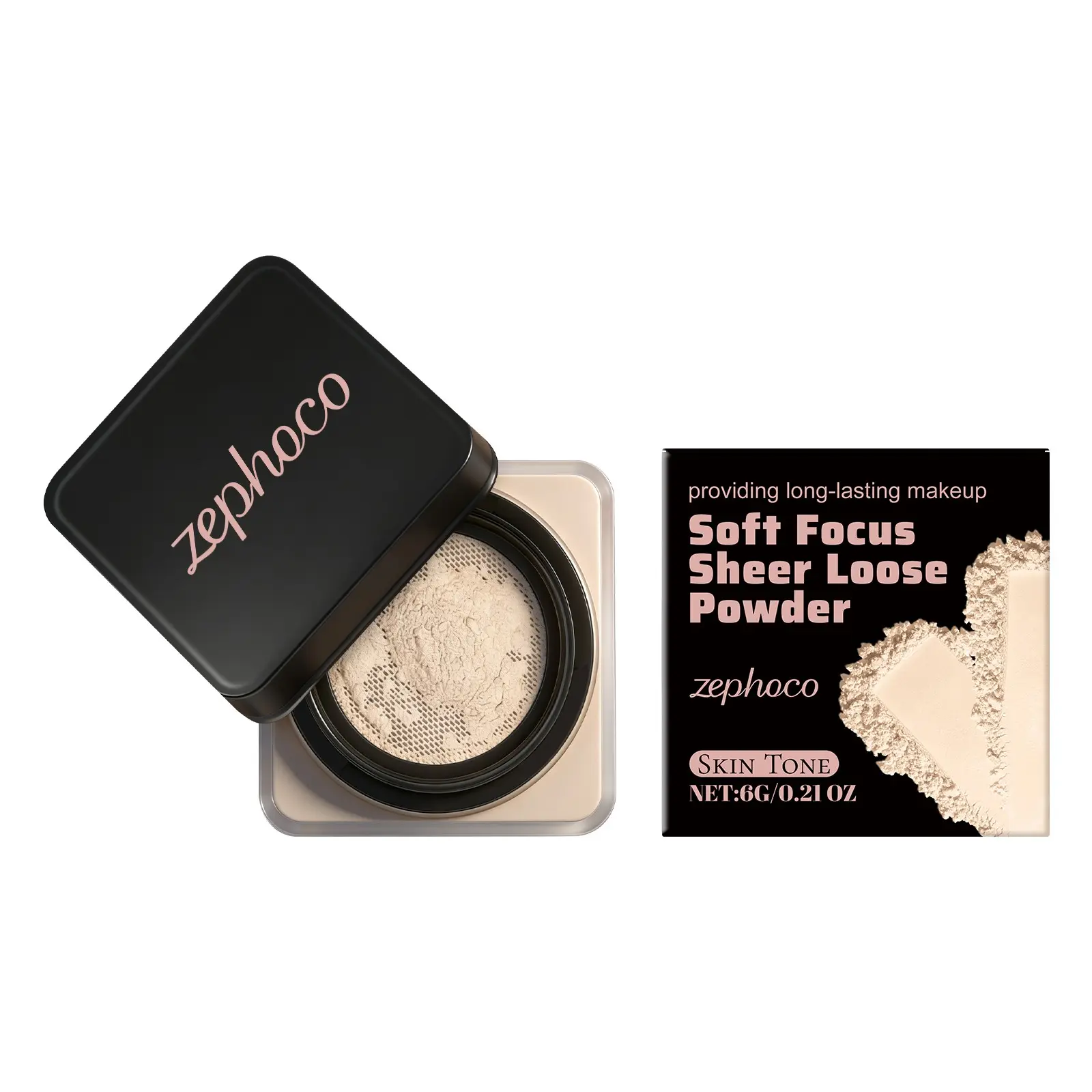 Translucent Setting Powder, Soft-Focus Blur Pores & Fine Lines, Gentle for Sensitive/dry Skin, Non-Irritating, Natural Smooth Finish