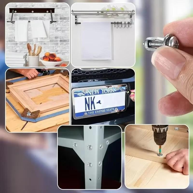 M4-M8 Flower Shaped Expansion Screw & Nut Combination, Anchor Screws, Hardware Accessories for License Plate, Hollow Wall, Advertising Board (Screw + Nut Equals 1 Count)