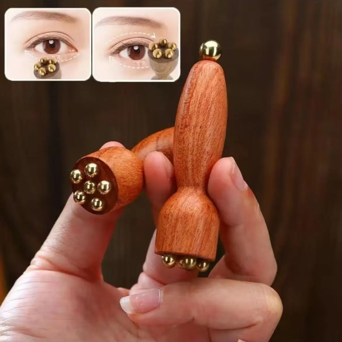Wooden Facial Gua Sha Board, Traditional Chinese Medicine Acupressure Tool, Facial Roller for Eye Bags, Dark Circles, Gentle Sensitive Skin, Facial Beauty Massagers
