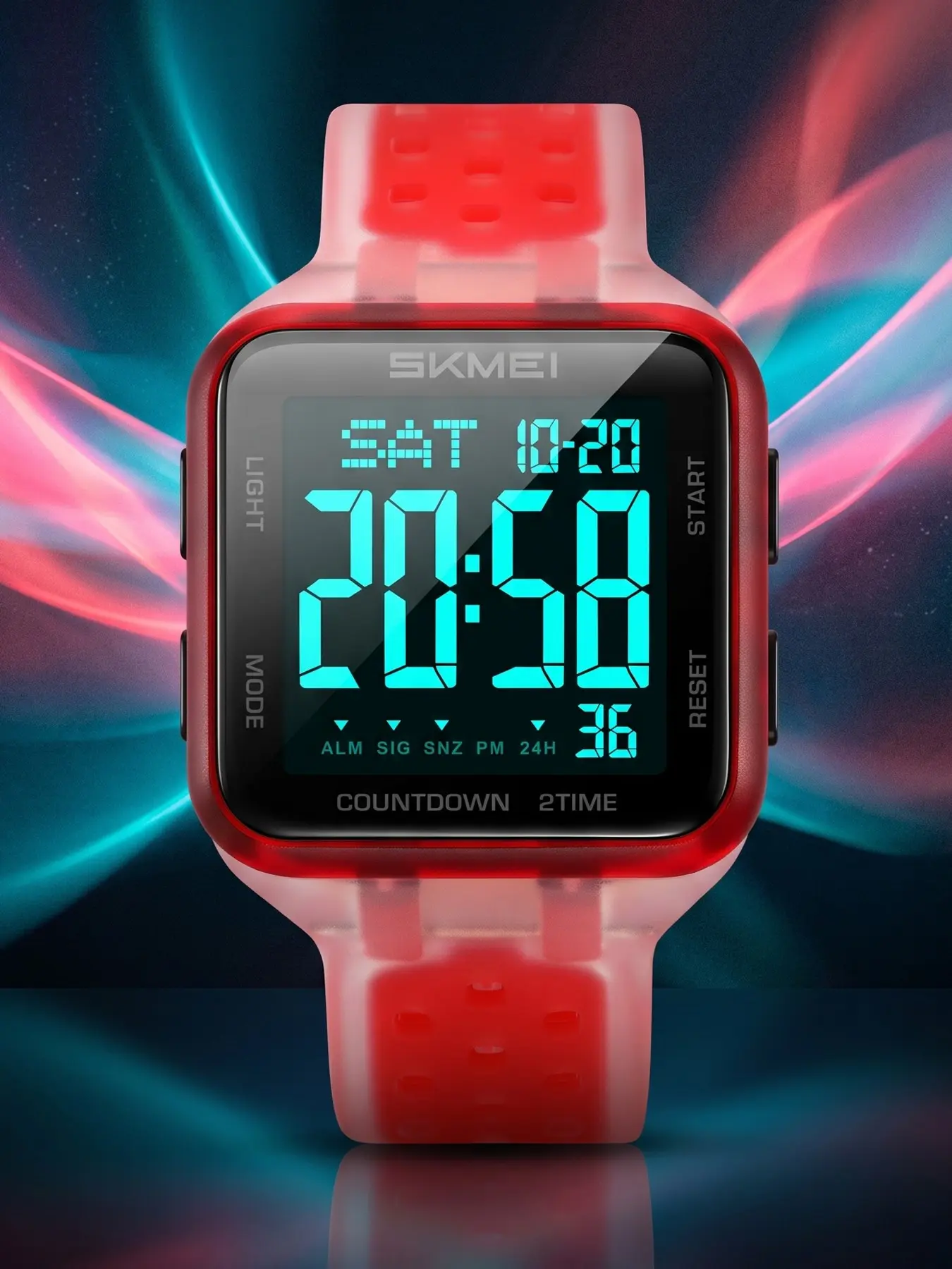 Skmei Men's Trendy Digital Watch, Sport Casual Electronic Watch, Night Light Dial, Alarm, Date Display, Waterproof, Ideal for Daily Wear & Gift