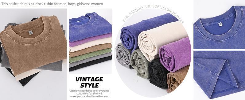 3 PCS Women's Cotton T-Shirts Oversized Half Short Sleeves Casual Loose Soild Streetwear Tops, Unisex Retro Street T-Shirts, Loose Fit Acid Washed.