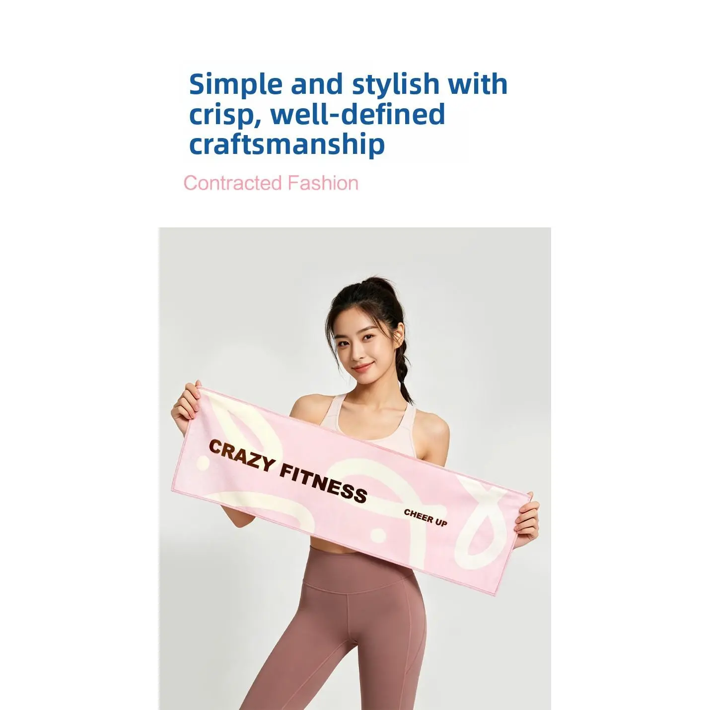 Sports fitness towel badminton tennis basketball polyester fiber sweat-absorbing running towel yoga weft towel