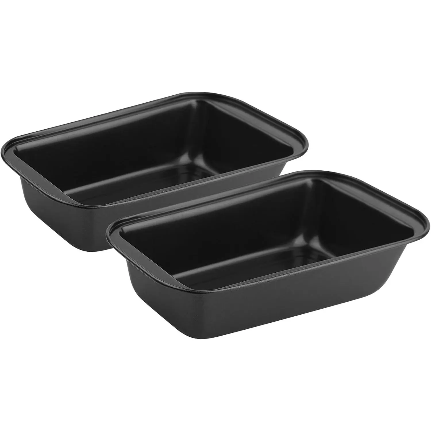 2 count 8"x4" Non-Stick Carbon Steel Loaf Bread Baking Pans | Even Heating, Easy Release, For Homemade Bread Meatloaf Brownies Cakes, Sourdough, Lasagna, Rectangle Bakeware