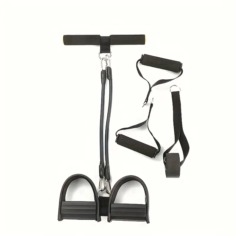 5-piece multifunctional foot puller set - TPE resistance bands for full body workout, push-up assistant, leg and abdominal muscle training, stackable fitness equipment